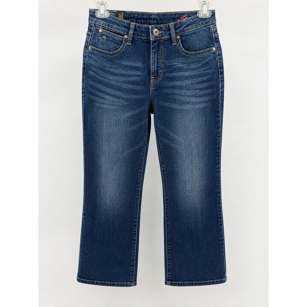 Booty Lift Slimming Stretch Bootcut Dark Wash Jeans Aura Wrangler Women 4 Short